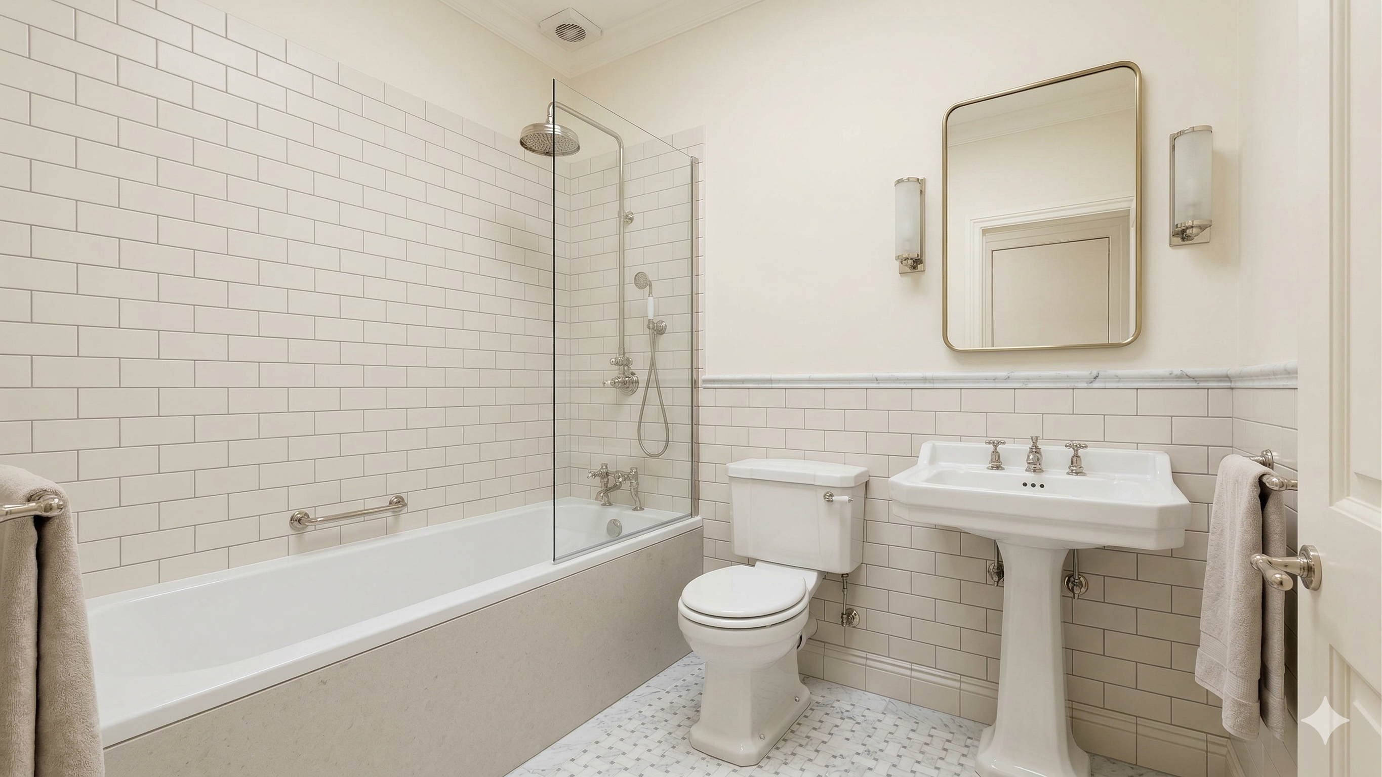 Bathroom after renovation render