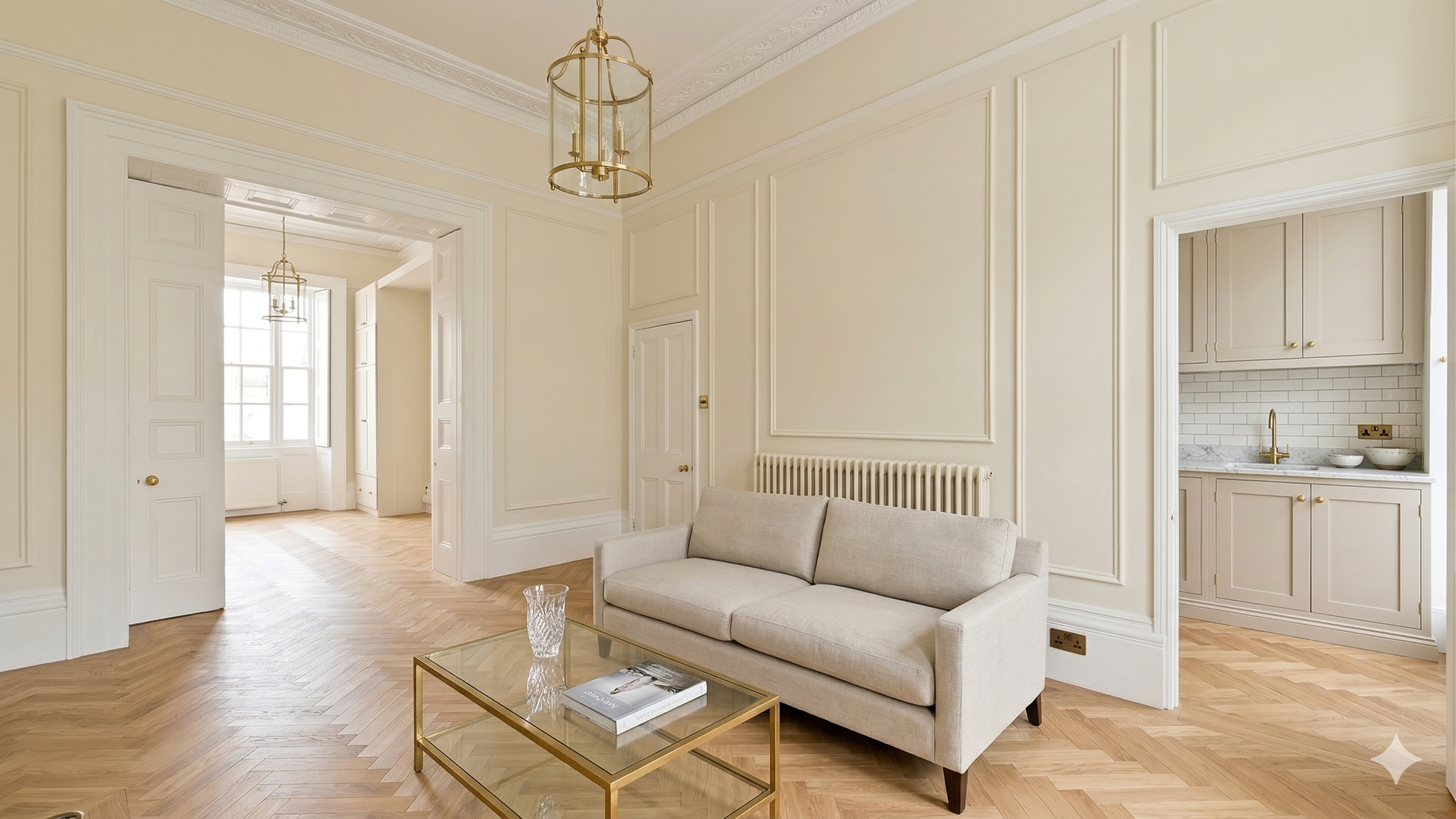 Living area after renovation render